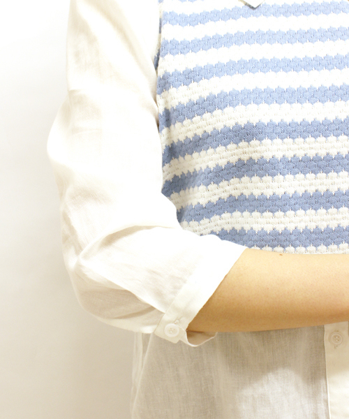 mystic（ミスティック）の「重ね着風シャツ（シャツ/ブラウス・レディース・ブラック/ブルー/ネイビー・ﾌﾘ-）」の9枚目の写真