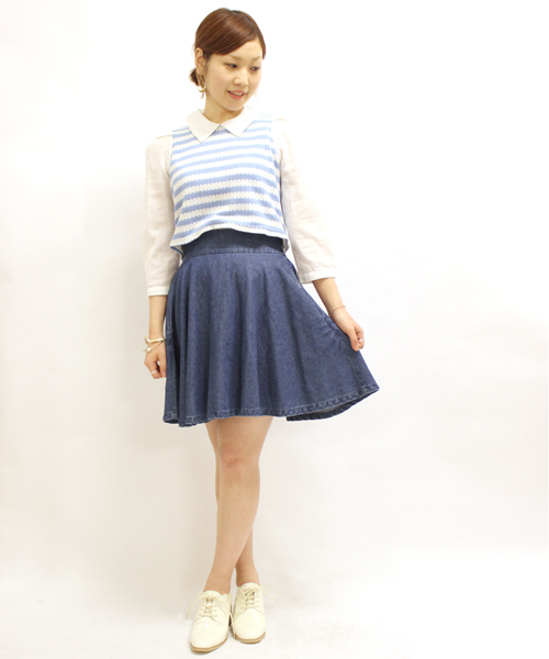 mystic（ミスティック）の「重ね着風シャツ（シャツ/ブラウス・レディース・ブラック/ブルー/ネイビー・ﾌﾘ-）」の6枚目の写真