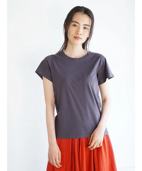 AMERICAN HOLIC（アメリカンホリック）の「UネックベーシックTEE＊（Tシャツ/カットソー・レディース・チャコールグレー/サックスブルー/イエロー/カーキ/ベージュ系その他/オフホワイト/グレー系その他/ピンク・M/S/L）」の12枚目の写真