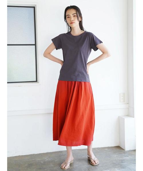 AMERICAN HOLIC（アメリカンホリック）の「UネックベーシックTEE＊（Tシャツ/カットソー・レディース・チャコールグレー/サックスブルー/イエロー/カーキ/ベージュ系その他/オフホワイト/グレー系その他/ピンク・M/S/L）」の14枚目の写真