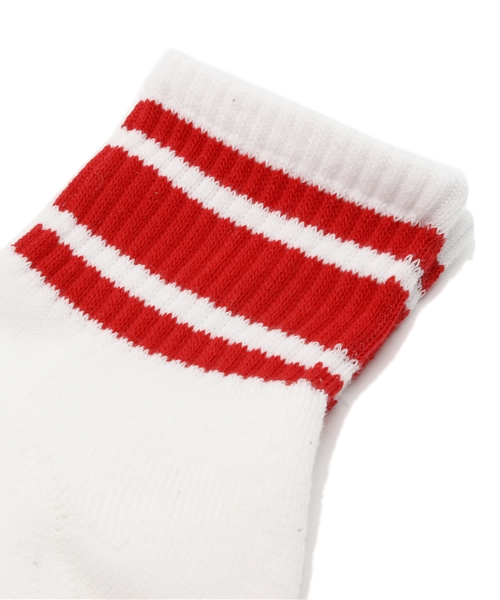 WEGO(ウィゴー)の「WEGO/ラインソックス(ソックス/靴下・メンズ・レッド・FREE)」の4枚目の写真