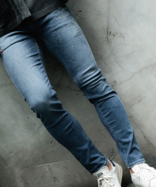 BAYFLOW（ベイフロー）の「スキニ―ダメージデニム 19AW（デニムパンツ・メンズ・ロイヤルブルー/クリアブルー・28inch/29inch/30inch/32inch/31inch）」の2枚目の写真