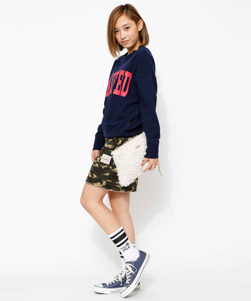 MILKFED.(ミルクフェド)の「SWEAT CREW TOP (スウェットトップ/クルーネック/ビッグロゴ)(スウェット・レディース・アッシュグレー/ネイビー・MEDIUM/SMALL)」の3枚目の写真