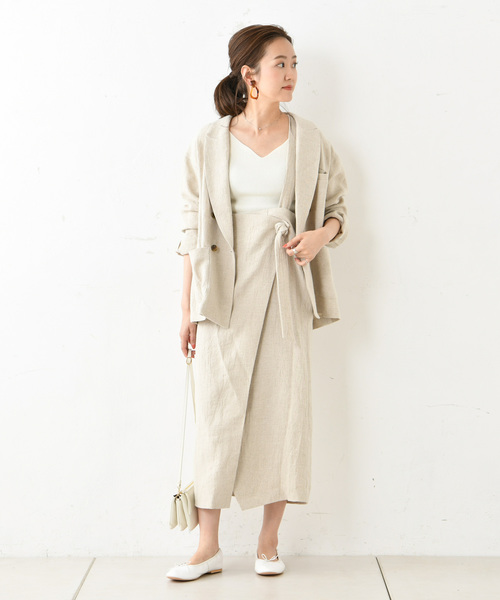 DouDou（ドゥドゥ）の「サスペンダー付スカート（スカート・レディース・ブラウン/ベージュ・38/36）」の5枚目の写真