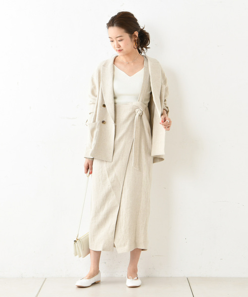 DouDou（ドゥドゥ）の「サスペンダー付スカート（スカート・レディース・ブラウン/ベージュ・38/36）」の8枚目の写真