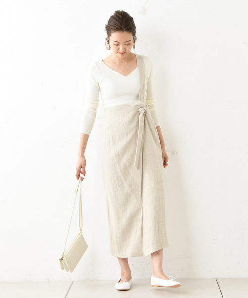 DouDou（ドゥドゥ）の「サスペンダー付スカート（スカート・レディース・ブラウン/ベージュ・38/36）」の14枚目の写真