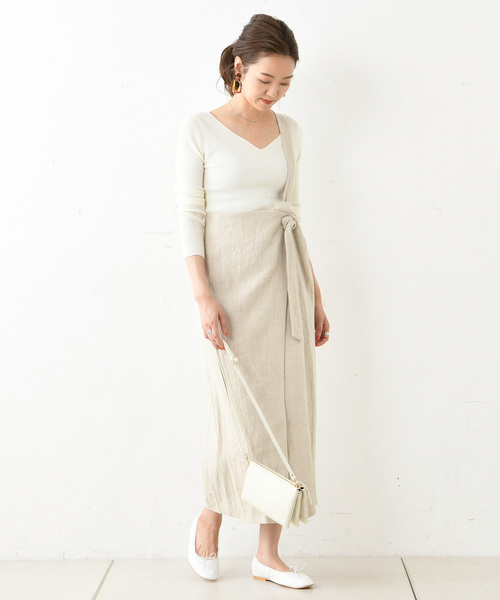 DouDou（ドゥドゥ）の「サスペンダー付スカート（スカート・レディース・ブラウン/ベージュ・38/36）」の15枚目の写真