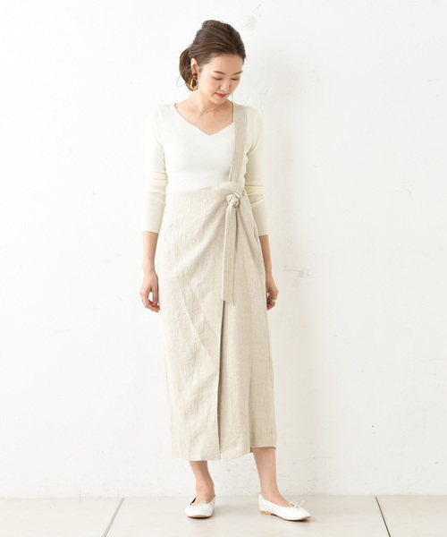 DouDou（ドゥドゥ）の「サスペンダー付スカート（スカート・レディース・ブラウン/ベージュ・38/36）」の17枚目の写真