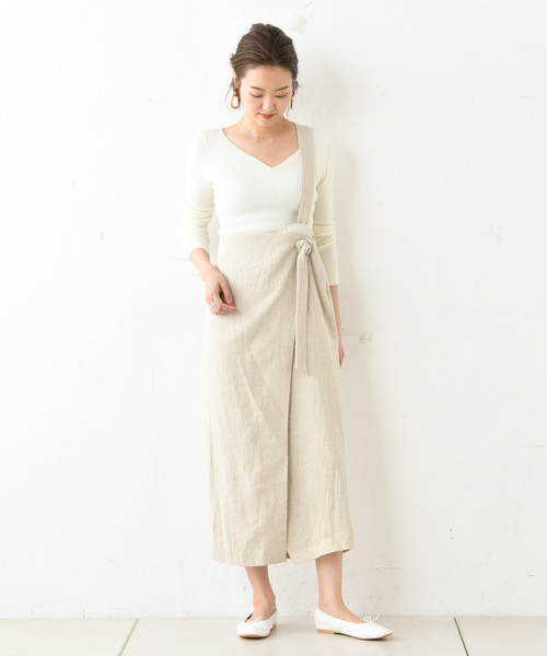 DouDou（ドゥドゥ）の「サスペンダー付スカート（スカート・レディース・ブラウン/ベージュ・38/36）」の19枚目の写真