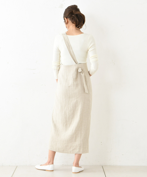 DouDou（ドゥドゥ）の「サスペンダー付スカート（スカート・レディース・ブラウン/ベージュ・38/36）」の21枚目の写真