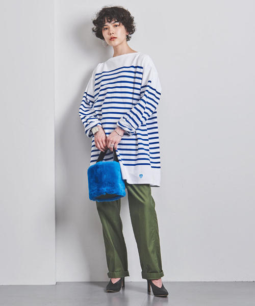 ORCIVAL（オーシバル）の「＜ORCIVAL（オーチバル）＞ビッグ ボーダー プルオーバー 20ST（Tシャツ/カットソー・レディース・ブラック/コバルトブルー・8）」の14枚目の写真