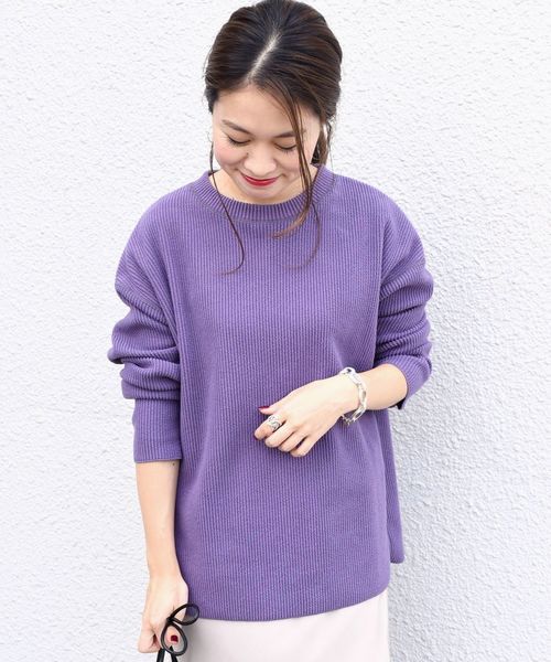 SHIPS(シップス)の「ニットコール プルオーバー(Tシャツ/カットソー・レディース・ピンク/ラベンダー/ナチュラル・ONE SIZE)」の1枚目の写真