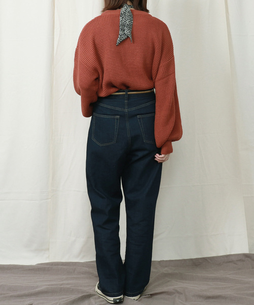 PairPair（ペアペア）の「ヒョウ柄スカーフ付ケーブルニットプルオーバー（ニット/セーター・レディース・ブラウン系その他/ライトベージュ/レンガ・FREE）」の8枚目の写真