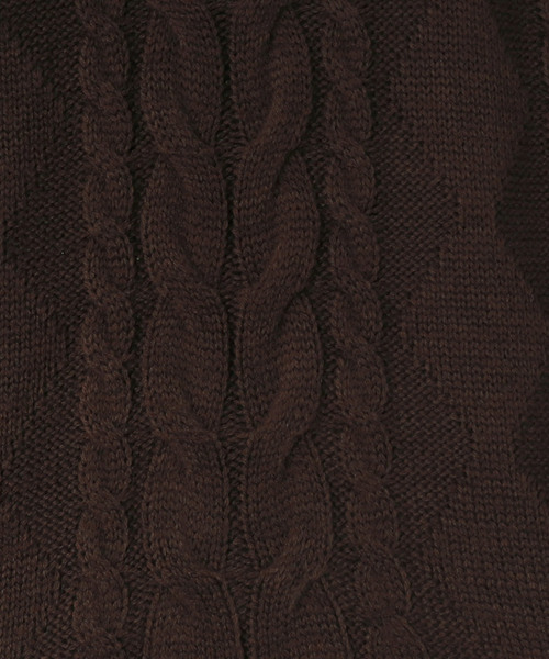 PairPair（ペアペア）の「ヒョウ柄スカーフ付ケーブルニットプルオーバー（ニット/セーター・レディース・ブラウン系その他/ライトベージュ/レンガ・FREE）」の13枚目の写真