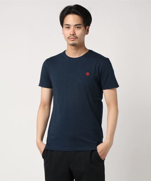 Timberland ティンバーランド の メンズ 半袖 ダンスタン リバー クルー スリム ティー ダークサファイア Tシャツ カットソー Wear
