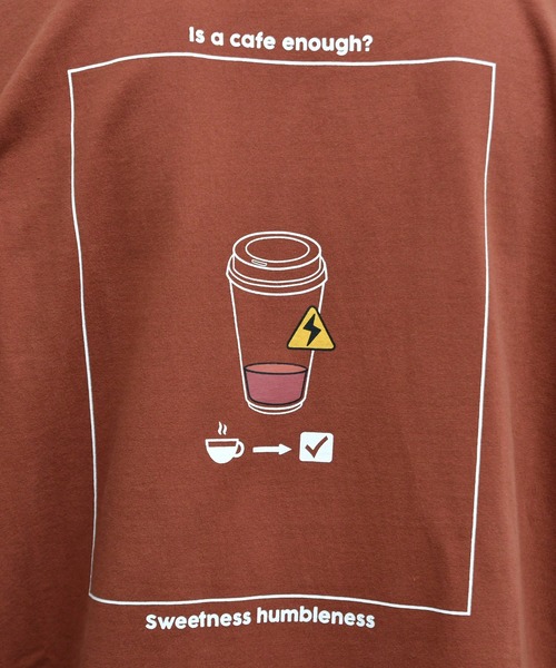 kutir(クティール)の「カフェプリントロンT(Tシャツ/カットソー・メンズ・ブラック/レンガ/ライトグリーン/オフホワイト・SMALL/MEDIUM/LARGE)」の13枚目の写真