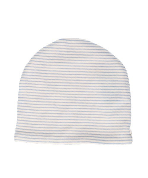 OVERRIDE（オーバーライド）の「オーガニックコットン　ボーダーワッチ（ニットキャップ/ビーニー・レディース・ピンク/ブラック/ライトブルー・FREE）」の2枚目の写真