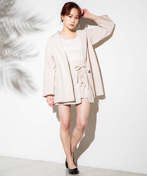 WEGO（ウィゴー）の「WEGO/【セットアップ対応商品】レースアップスカパン（スカート・レディース・アイボリー/ブラック/グレー系その他2・FREE）」の22枚目の写真