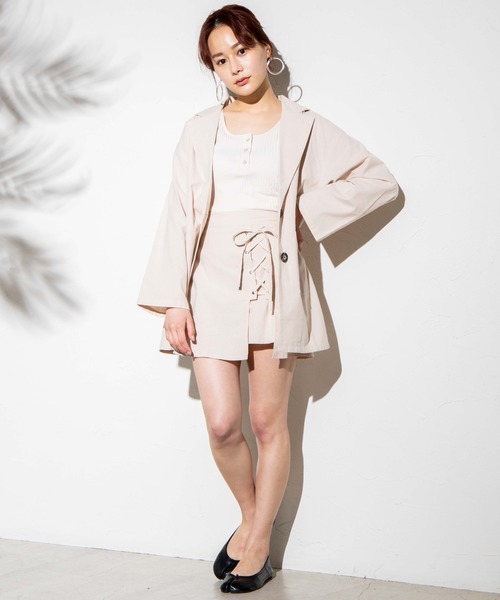 WEGO（ウィゴー）の「WEGO/【セットアップ対応商品】レースアップスカパン（スカート・レディース・アイボリー/ブラック/グレー系その他2・FREE）」の20枚目の写真