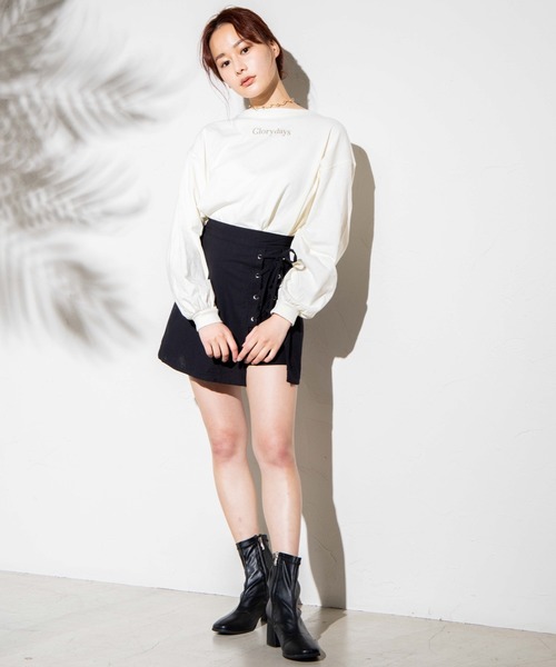 WEGO（ウィゴー）の「WEGO/【セットアップ対応商品】レースアップスカパン（スカート・レディース・アイボリー/ブラック/グレー系その他2・FREE）」の8枚目の写真