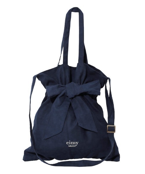 EIMY ISTOIRE（エイミーイストワール）の「リボン2WAYトートバッグ（トートバッグ・レディース・アイボリー/ブラック/ピンク/サックスブルー/パープル/ネイビー/オレンジ/レッド・FREE）」の3枚目の写真
