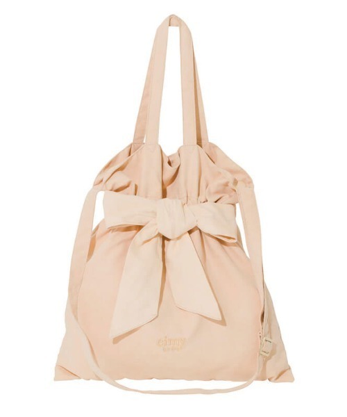 EIMY ISTOIRE（エイミーイストワール）の「リボン2WAYトートバッグ（トートバッグ・レディース・アイボリー/ブラック/ピンク/サックスブルー/パープル/ネイビー/オレンジ/レッド・FREE）」の8枚目の写真