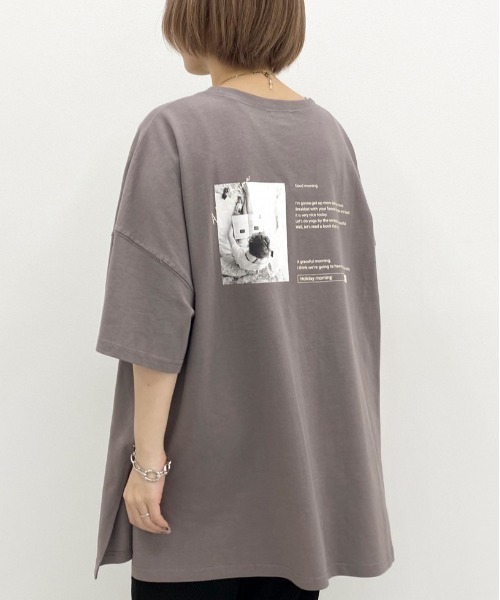 apres jour mignon(アプレジュールミニョン)の「アソートスリットBIGTシャツ6【ZOZOTOWN限定アイテム】(Tシャツ/カットソー・レディース・パープル/アイボリー/チャコールグレー/ブラック/ダークグリーン/ライトベージュ/その他/オフホワイト/ホワイト系その他2・フリー)」の9枚目の写真