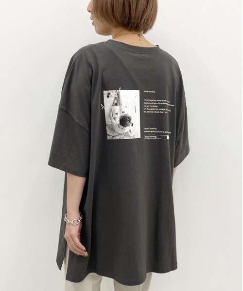 apres jour mignon(アプレジュールミニョン)の「アソートスリットBIGTシャツ6【ZOZOTOWN限定アイテム】(Tシャツ/カットソー・レディース・パープル/アイボリー/チャコールグレー/ブラック/ダークグリーン/ライトベージュ/その他/オフホワイト/ホワイト系その他2・フリー)」の6枚目の写真