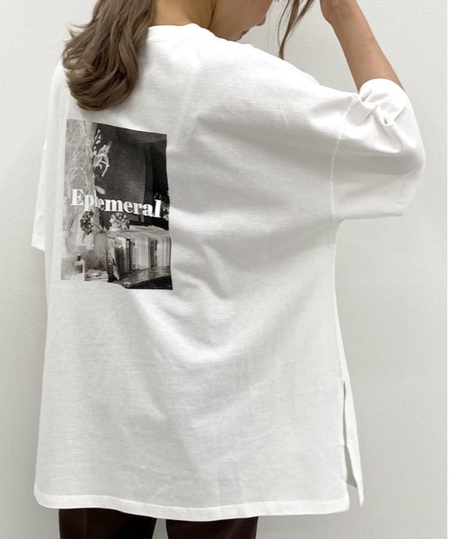 apres jour mignon(アプレジュールミニョン)の「アソートスリットBIGTシャツ6【ZOZOTOWN限定アイテム】(Tシャツ/カットソー・レディース・パープル/アイボリー/チャコールグレー/ブラック/ダークグリーン/ライトベージュ/その他/オフホワイト/ホワイト系その他2・フリー)」の4枚目の写真