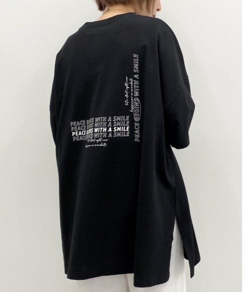 apres jour mignon(アプレジュールミニョン)の「アソートスリットBIGTシャツ6【ZOZOTOWN限定アイテム】(Tシャツ/カットソー・レディース・パープル/アイボリー/チャコールグレー/ブラック/ダークグリーン/ライトベージュ/その他/オフホワイト/ホワイト系その他2・フリー)」の5枚目の写真