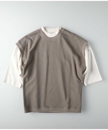 PLUS ONE | 【PLUS ONE】7分袖ベストレイヤード(Tシャツ/カットソー)