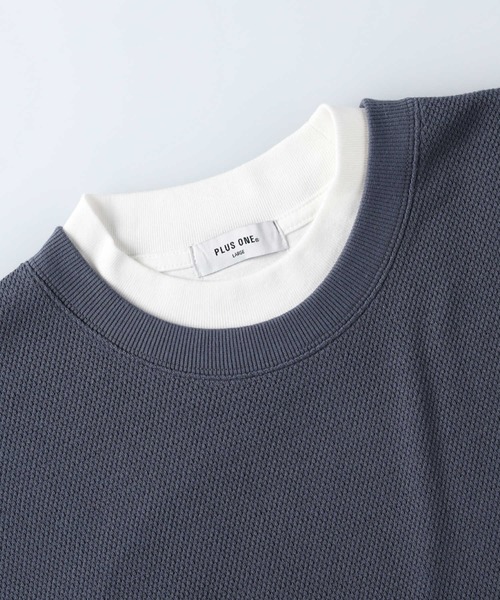 PLUS ONE（プラスワン）の「【PLUS ONE】7分袖ベストレイヤード（Tシャツ/カットソー・メンズ・ブルー/ケリー/ライトベージュ・M/L/XL）」の15枚目の写真