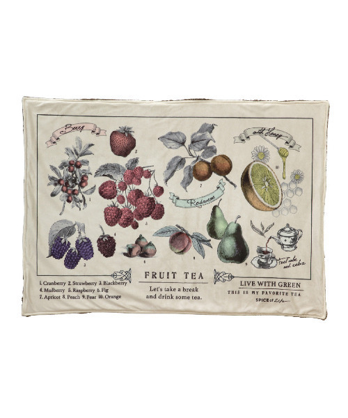 SPICE OF LIFE(スパイス オブ ライフ)の「クラシカルボアブランケット 100×70cm カクタス/フラワー/スター/フルーツティー(ブランケット)」|アイボリー