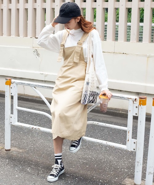 WEGO（ウィゴー）の「WEGO/ミドルジャンスカ（ジャンパースカート・レディース・ベージュ・FREE）」の3枚目の写真