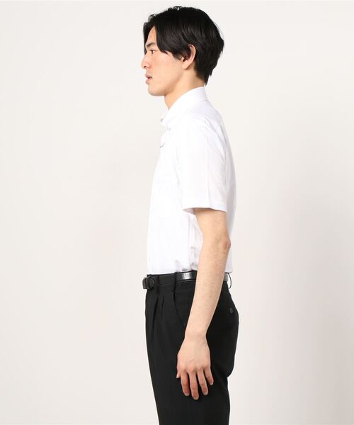 Perfect Suit FActory（パーフェクトスーツファクトリー）の「【完全ノーアイロン】半袖アイシャツ ボタンダウン ピケ（シャツ/ブラウス・メンズ・ホワイト・LL/L/S/M）」の2枚目の写真