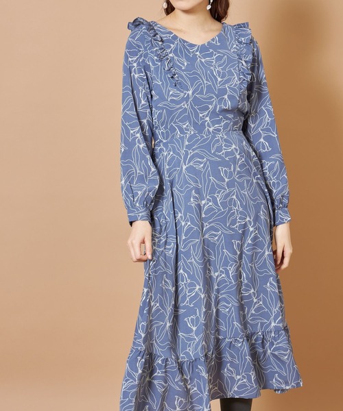 セール ウエストりぼん付きフリル装飾ラインフラワーワンピース ワンピース Tocco Closet トッコ クローゼット のファッション通販 Zozotown