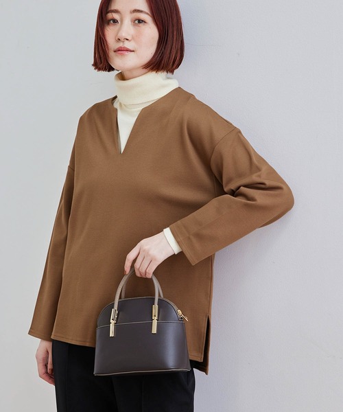 ROPE' PICNIC（ロペピクニック）の「裏起毛キーネックトップス（その他トップス・レディース・グレー/ダークブラウン/ブラック/ブルー・38/40）」の3枚目の写真