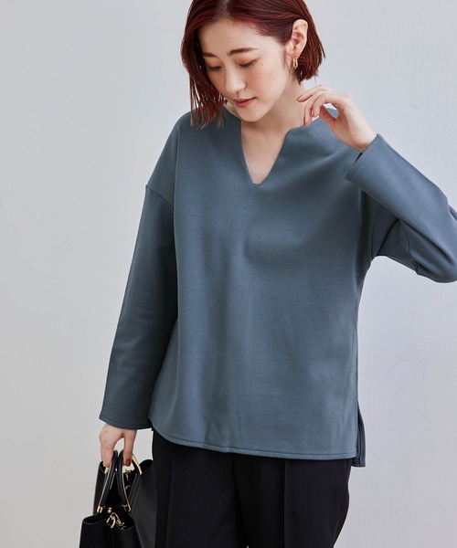 ROPE' PICNIC（ロペピクニック）の「裏起毛キーネックトップス（その他トップス・レディース・グレー/ダークブラウン/ブラック/ブルー・38/40）」の4枚目の写真