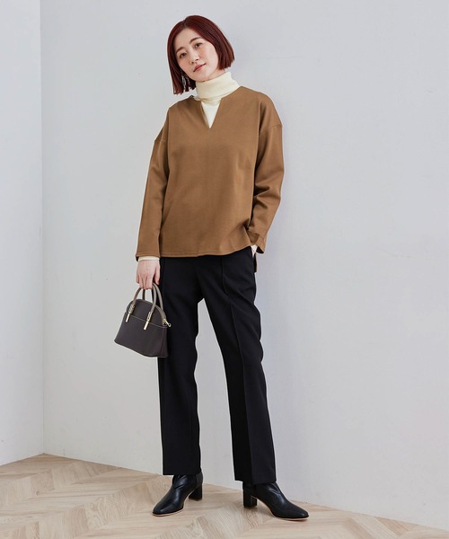 ROPE' PICNIC（ロペピクニック）の「裏起毛キーネックトップス（その他トップス・レディース・グレー/ダークブラウン/ブラック/ブルー・38/40）」の7枚目の写真