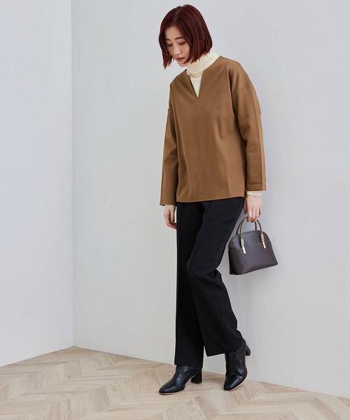 ROPE' PICNIC（ロペピクニック）の「裏起毛キーネックトップス（その他トップス・レディース・グレー/ダークブラウン/ブラック/ブルー・38/40）」の6枚目の写真