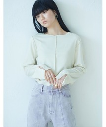 Re:EDIT | [2021S/S PRE ORDER]メロー加工アウトシームリブカットソー(Tシャツ/カットソー)