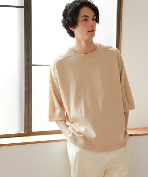 niko and...(ニコアンド)の「肩透かし柄ニットTシャツ(Tシャツ/カットソー)」 WEAR