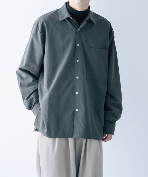 RBS◆22AW/バックプリーツベストセット/長袖シャツ/WHT/61-11-1680-111 秋冬用]プリーツロンミニハイブリット長袖シャツ(02-1273