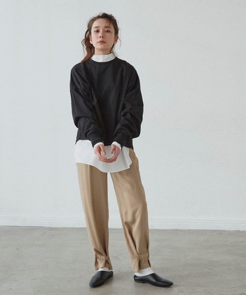 Libra Cue(リブラ キュー)の「リラックスボリュームカットソー(Tシャツ/カットソー・レディース・ホワイト/ブラック/マルチ・FREE)」の15枚目の写真