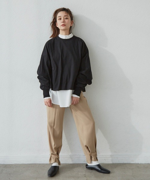 Libra Cue(リブラ キュー)の「リラックスボリュームカットソー(Tシャツ/カットソー・レディース・ホワイト/ブラック/マルチ・FREE)」の5枚目の写真