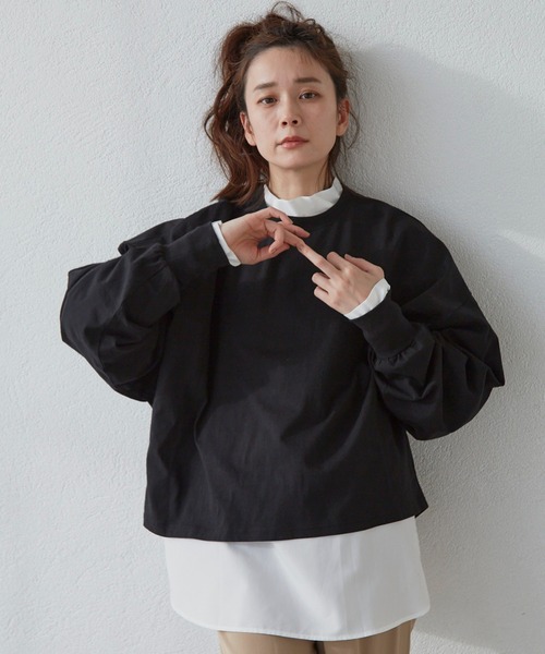 Libra Cue(リブラ キュー)の「リラックスボリュームカットソー(Tシャツ/カットソー・レディース・ホワイト/ブラック/マルチ・FREE)」の9枚目の写真