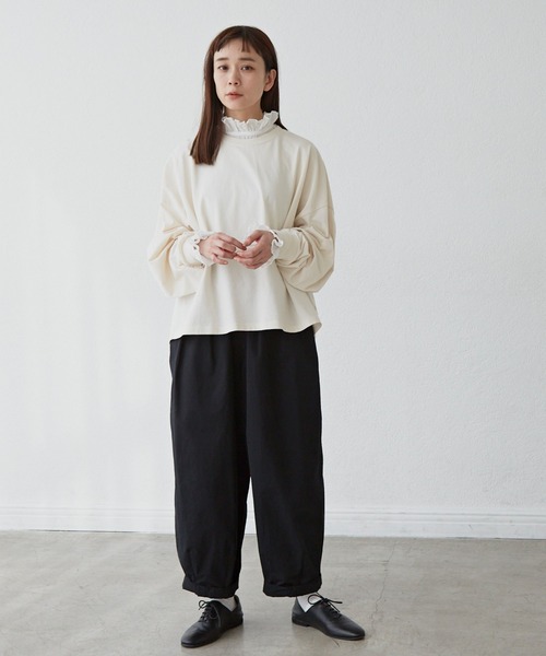 Libra Cue(リブラ キュー)の「リラックスボリュームカットソー(Tシャツ/カットソー・レディース・ホワイト/ブラック/マルチ・FREE)」の4枚目の写真