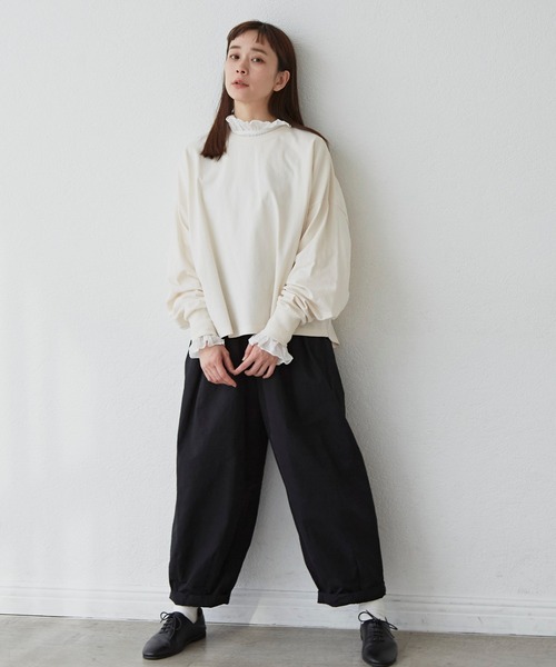 Libra Cue(リブラ キュー)の「リラックスボリュームカットソー(Tシャツ/カットソー・レディース・ホワイト/ブラック/マルチ・FREE)」の7枚目の写真