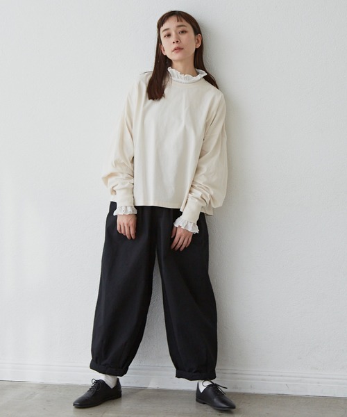 Libra Cue(リブラ キュー)の「リラックスボリュームカットソー(Tシャツ/カットソー・レディース・ホワイト/ブラック/マルチ・FREE)」の8枚目の写真