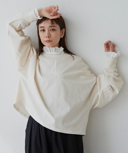 Libra Cue(リブラ キュー)の「リラックスボリュームカットソー(Tシャツ/カットソー・レディース・ホワイト/ブラック/マルチ・FREE)」の14枚目の写真